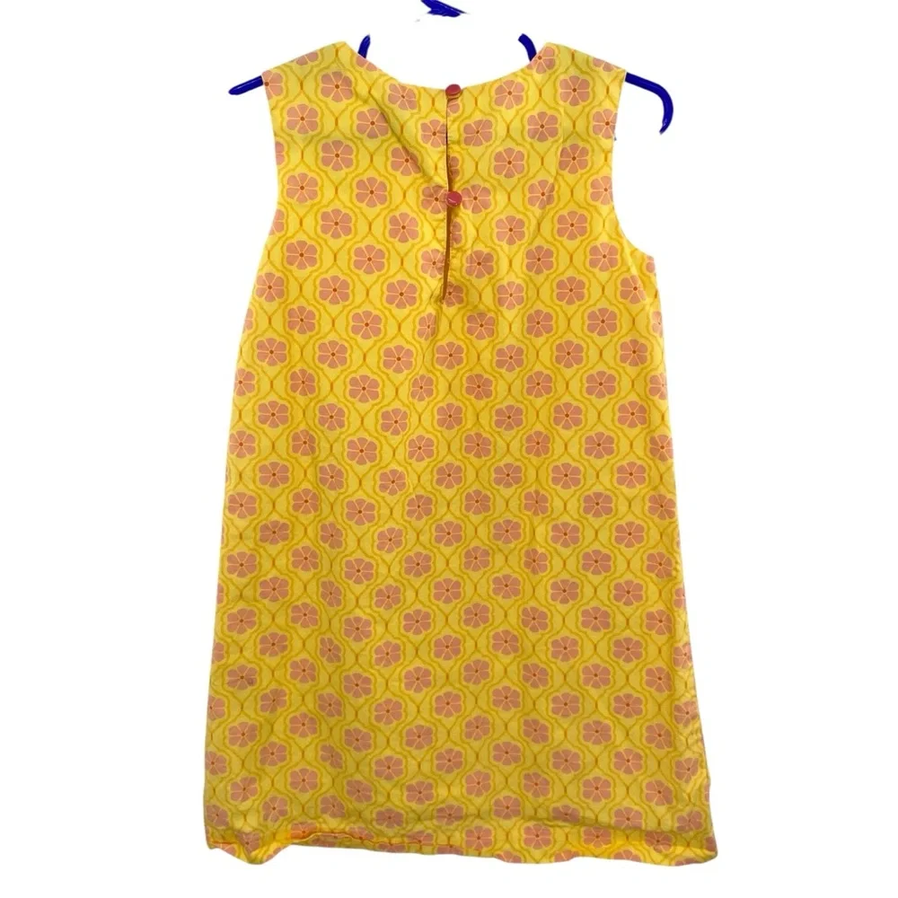 Baby Gap Yellow Cotton Floral Shift Dress Ruffle Front